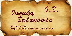 Ivanka Dulanović vizit kartica